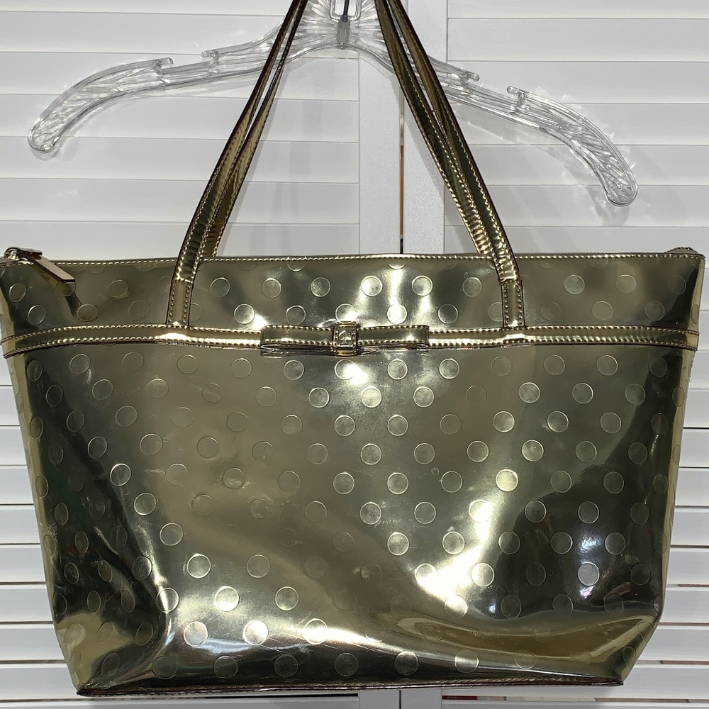 Kate Spade Gold Polka Dot Tote Bag